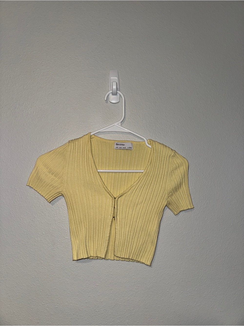 Bershka Yellow Hooked Crop Top